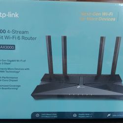Tp-Link AX3000 4 Stream Gigabit Wi-Fi Router 
