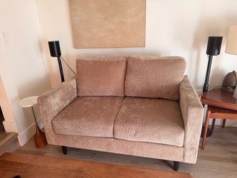 Bradley II Khaki 57"  Velvet Loveseat Sofa