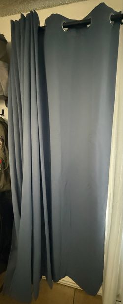 NICETOWN 100% Blackout Curtains Stone Blue 84” Long Thermal Insulated Pair 70x84
