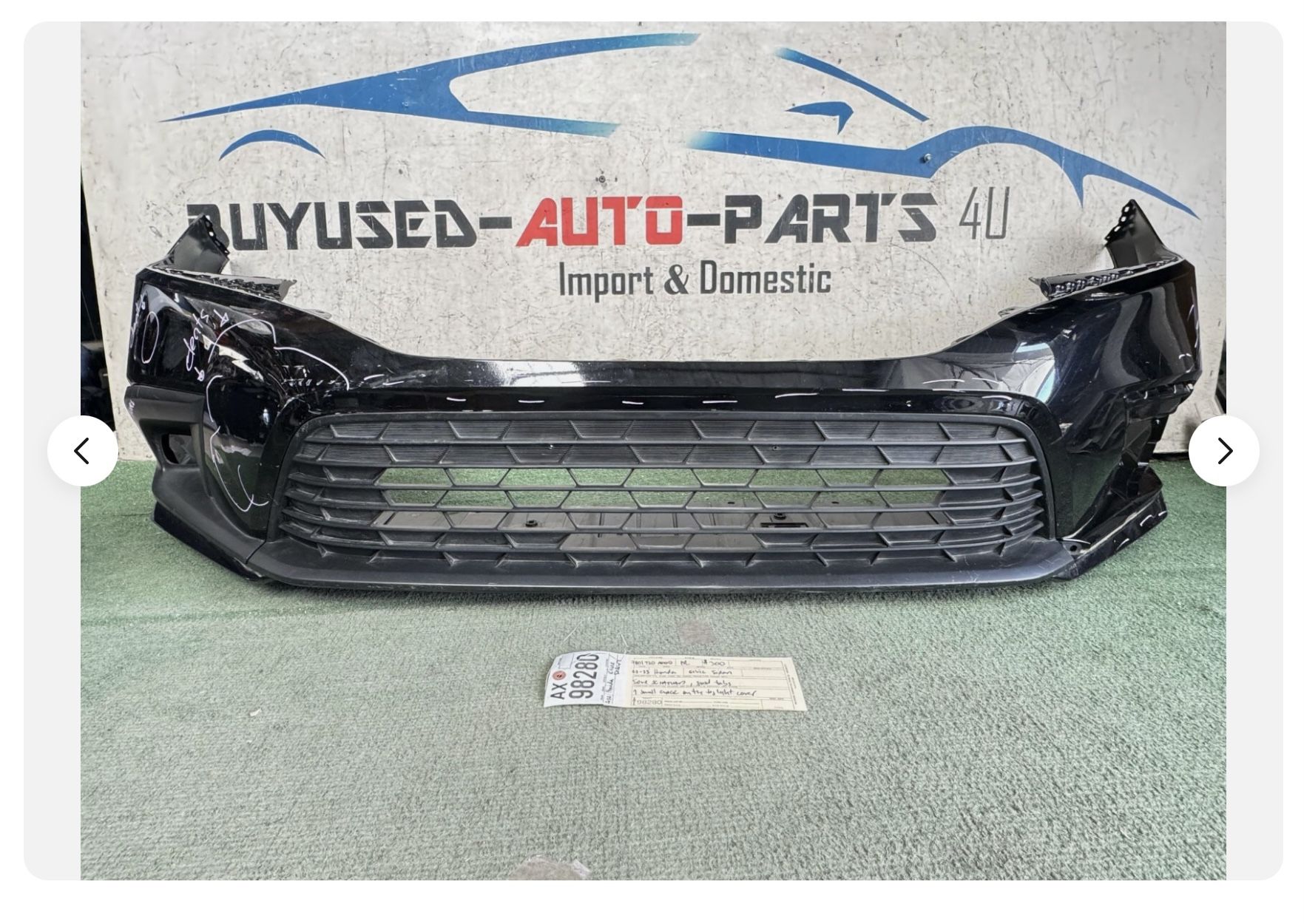 w/dents 2022 - 2023 HONDA CIVIC SEDAN FRONT BUMPER COVER OEM AX98280