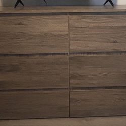 6 Drawer Dresser - Grey Wood 