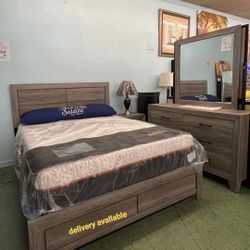 Hopkins Driftwood Platform Bedroomset/Dresser,mirror,bed,nightstand/Queen,full,twin,king Size/ Mattress Sold Separately 