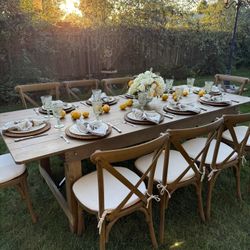 Brown Crossback Chairs 