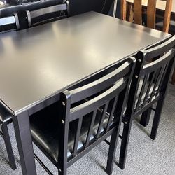 New Jack 5pcs Black Espresso Dining Set