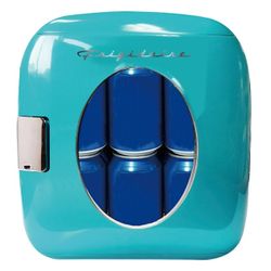 Frigidaire Portable Retro 12-Can Mini Beverage/Skincare Mini Personal Fridge Cooler, EFMIS462, Blue