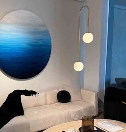 NEW Rove Concepts Uma Pendant Light – Brass & Frosted Glass – 2 Available