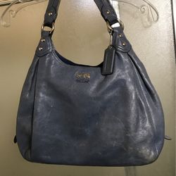 Light Blue Leather Coach