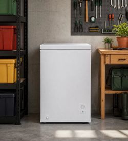 White Chest Freezer with Temperature Control