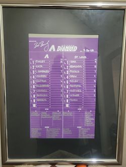 Diamondbacks 9-26-2003 Signed Line Up Card va. St. Louis Cardinals