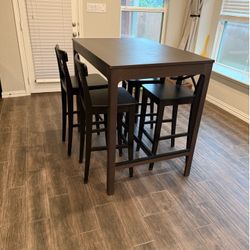 Bar table and chairs