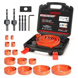 ANGELSWORD Hole Saw Set 22 PCS Double-Ground Teeth Hole Saw Kit