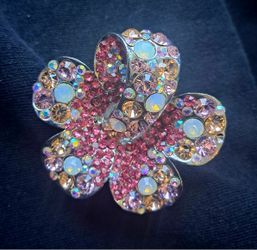 Large Pink Flower Ring