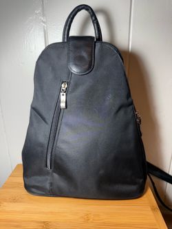 Baggallini Metro Backpack Convertible Zip Strap Nylon Brown Handbag Purse