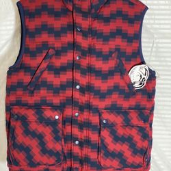 Billionaire Boys Club Navy & Red Plaid Reversible Utility Vest