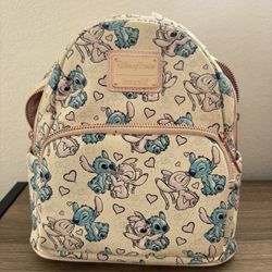 Stitch & Angel Valentines Day Edition LoungeFly Backpack