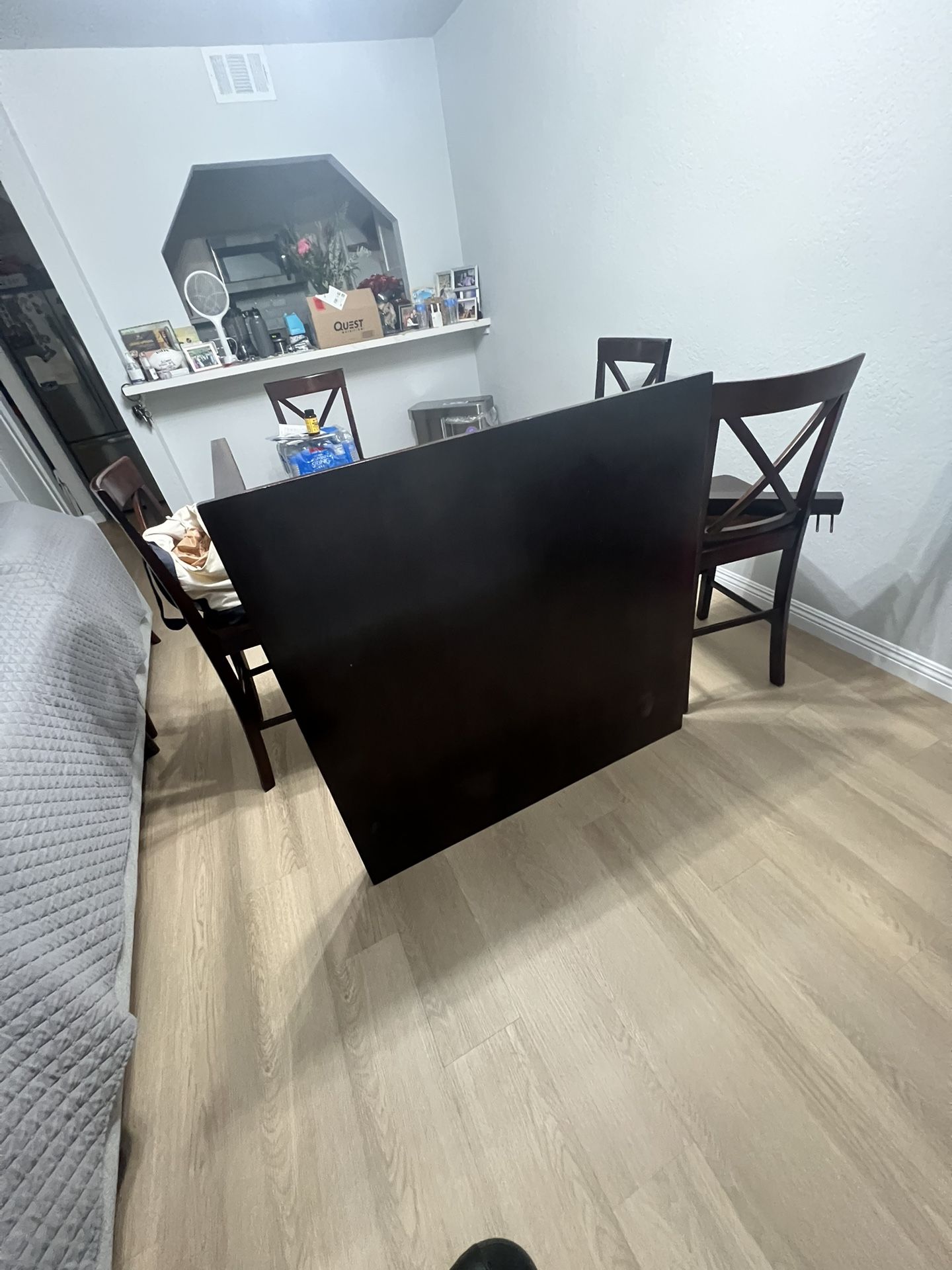 Wooden high table and 4 Chairs