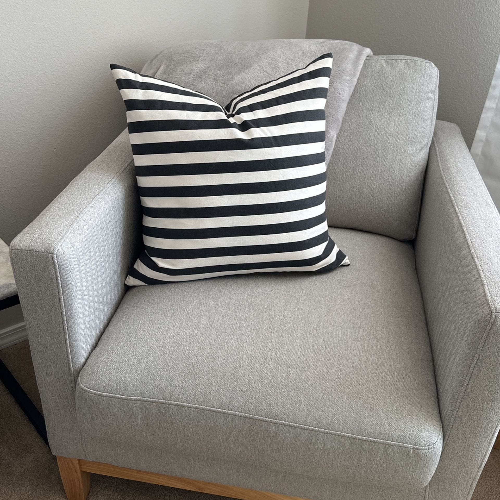 Black And White Striped Decorative Pillow