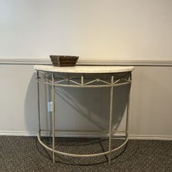 Marble top demi lune console table