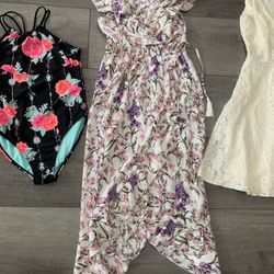 Girls Size 10-12 Clothing (dresses And Bathing Suit)