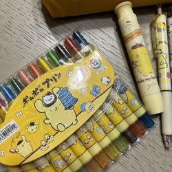 Pompompurin Crayons Set 12 Colors 
