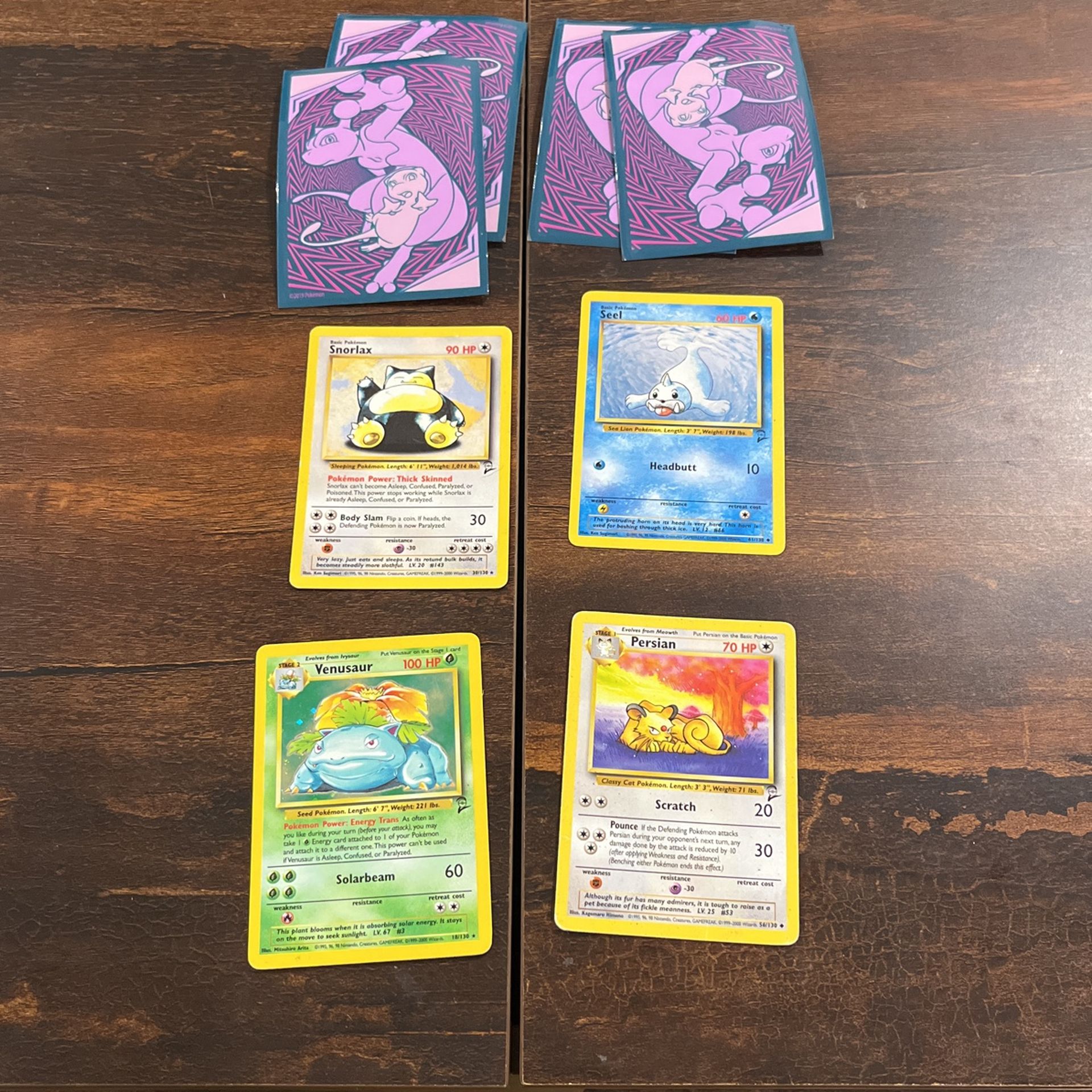 1995 Original Base Set 2 Pokémon cards, in excellent condition