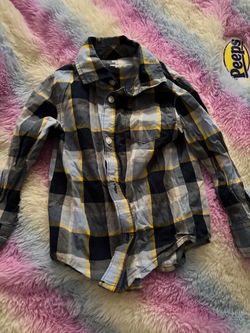 Kids Plaid Button-Up Long Sleeve Shirt