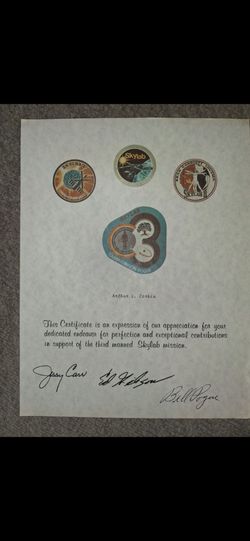 NASA Skylab Third Manned Mission Signed Certificate