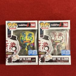 Funko Pop Terrifier 3 Art the Clown Bloody #1948 Entertainment Earth CHASE SET