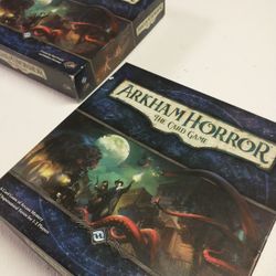Two Copies Of Arkham Horror The Card Game And Night  Zealot And The Dunwich Legacy