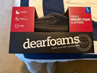 Dearfoams Men's Memory Foam Slippers Size L 11-12