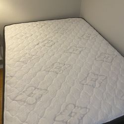 Like-New Queen Mattress with Box Spring + Frame