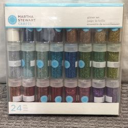 New MARTHA STEWART CRAFTS 24 COLOR GLITTER SET