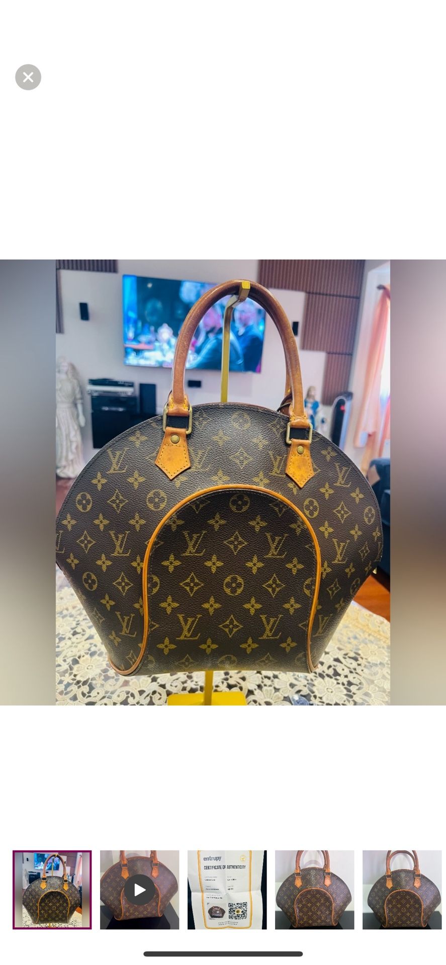 Louis Vuitton Brown Monogram Shoulder Bag with COA