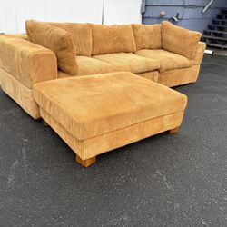4 Piece Corduroy Modular Sectional Couch