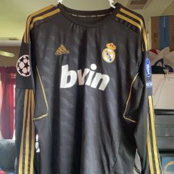 Cristiano Ronaldo Champions League Jersey 2011/2012 Madrid Away Kit Long Sleeve Large