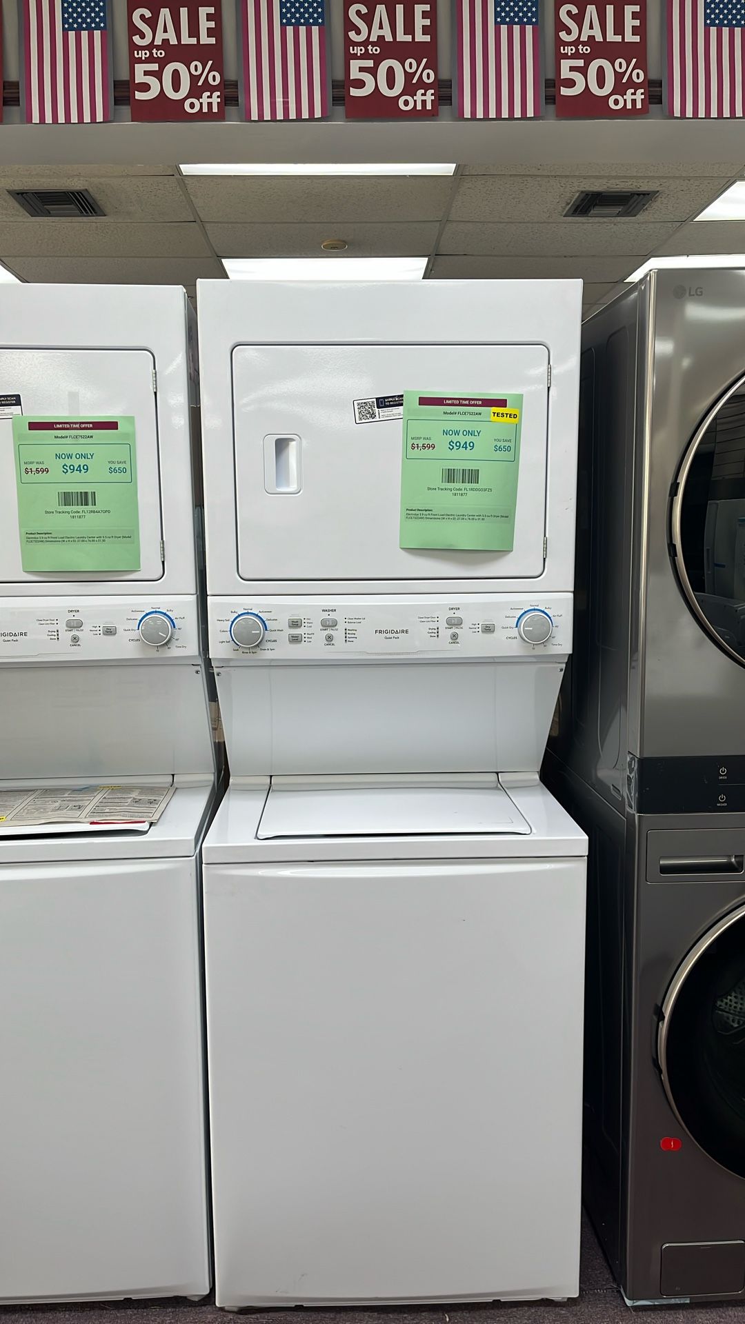 Washer And Dryer Stackable 27” In New Open Box