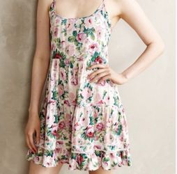 Anthropologie Floral Slip Dress 