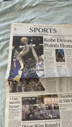 Kobe Bryant newspaper 2002 Los Angeles Lakers