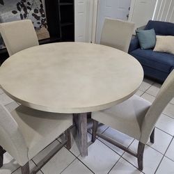 STONE TOP DINING TABLE SET 