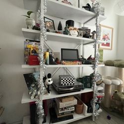 white shelf stand