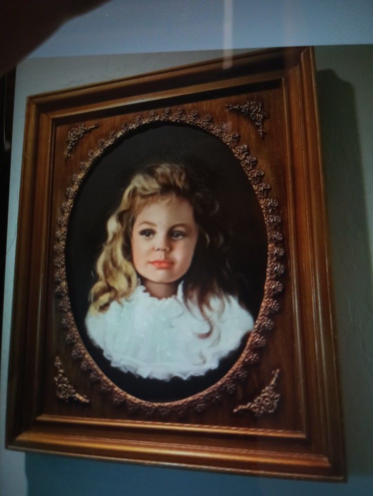 Antique Painting Wood Frame Perfect 150