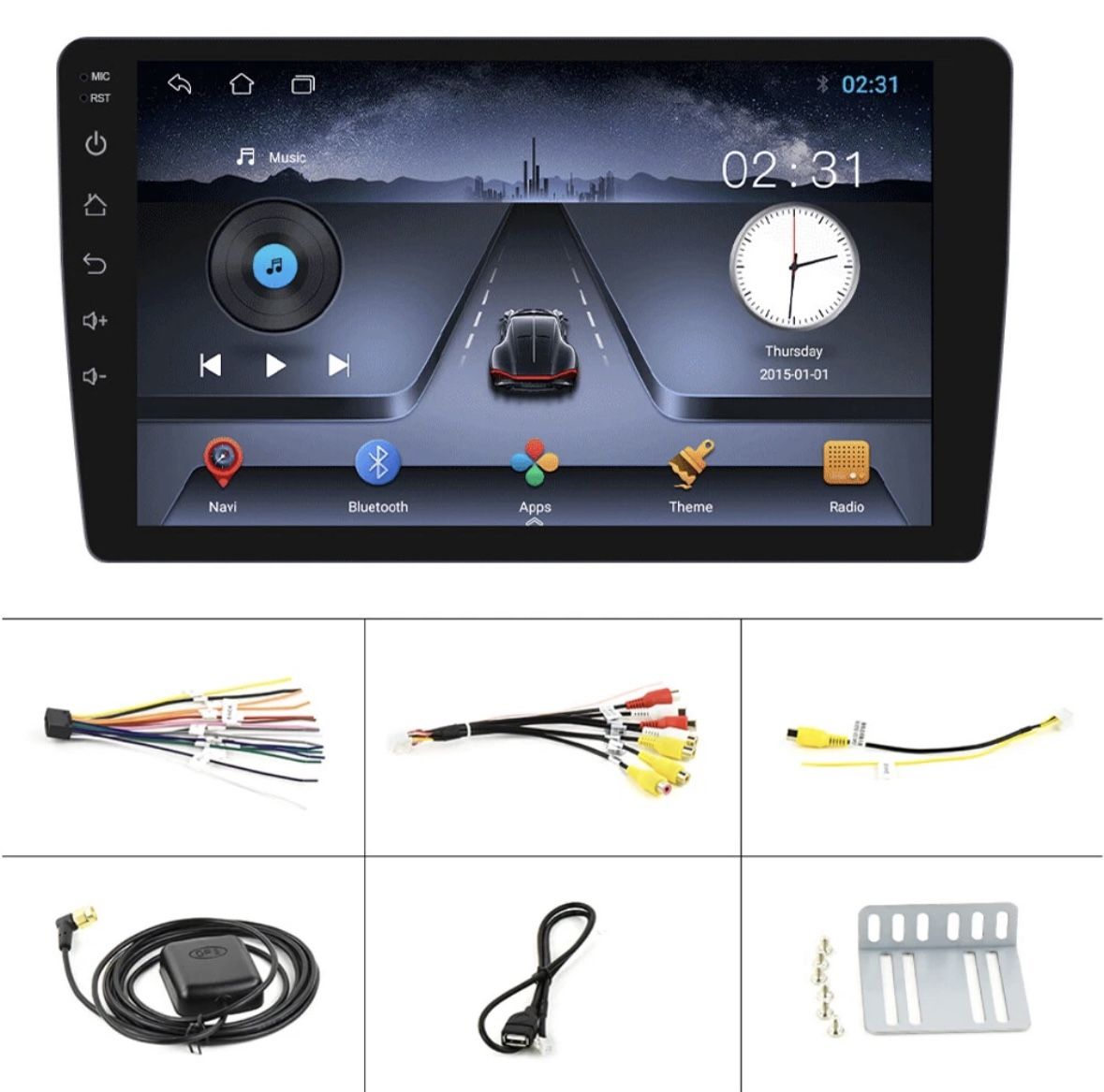 Android 10 10.1inch 2 DIN Car Stereo Radio Player WIFI GPS NAV Mirror Link 1+32G