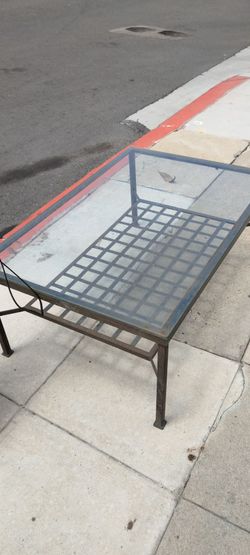 Free  metal and glass table