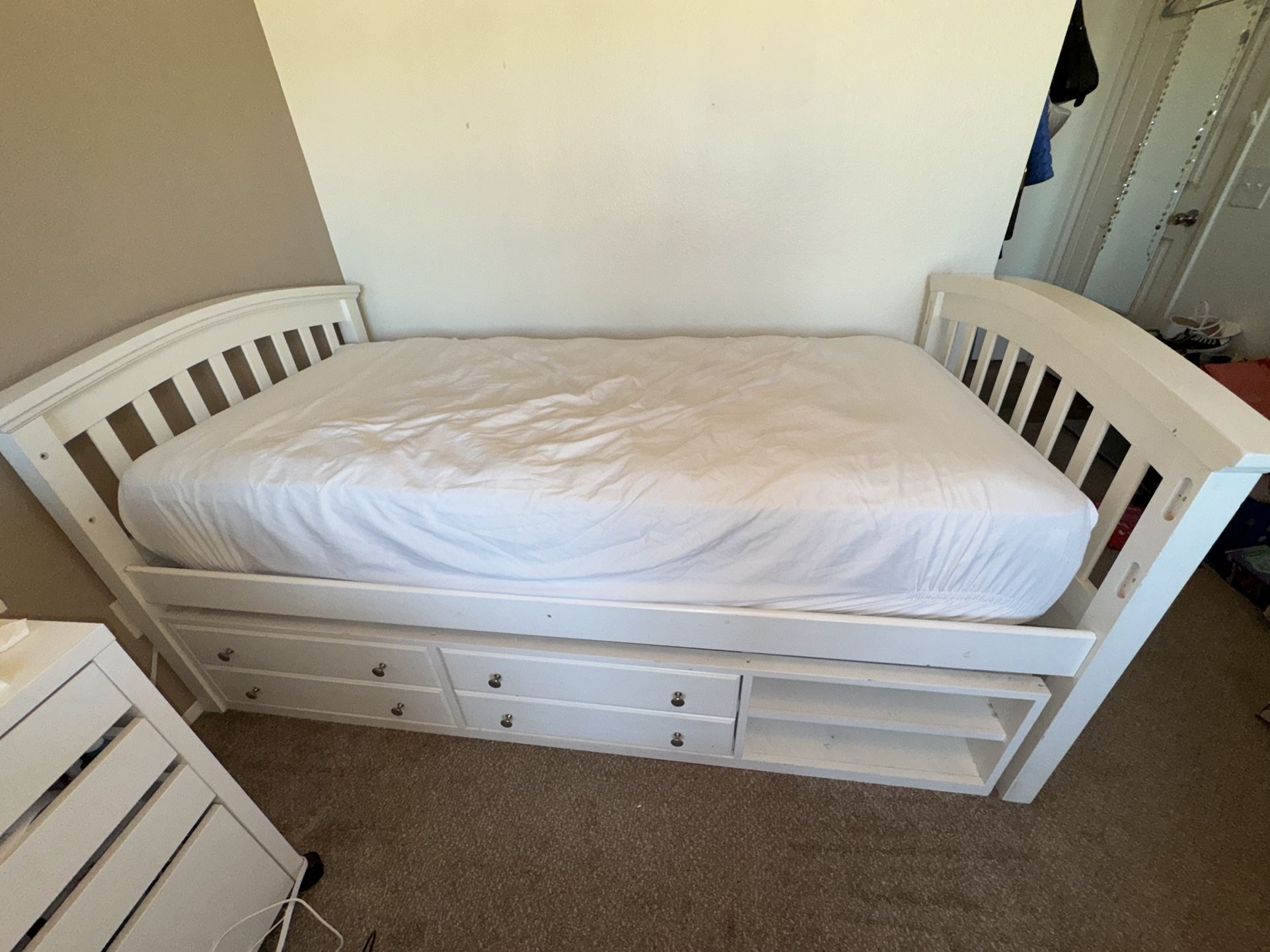 Twin Bed WITH STORAGE UNIT + Mattress