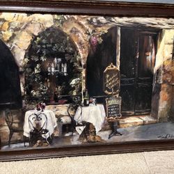 Epic Graffiti 'Meeting at The Cafe' by Marilyn Hageman, Canvas Wall Art, 40"x26"