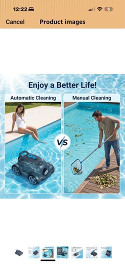 Brand new in box! Cordless Robotic Pool Cleaner,Automatic Pool Vacuum Robot for In-Ground/Above Ground Pools,150 Min Runtime, IPX8 Waterproof, 2200 Sq