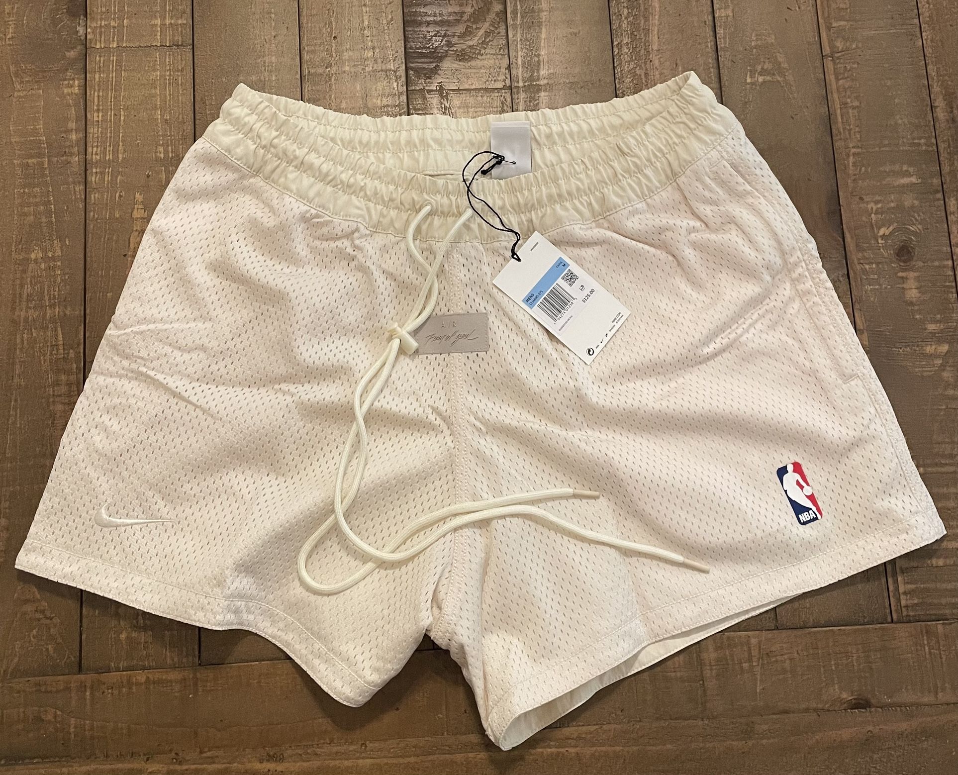 Fear Of God x Nike Basketball Shorts Light Cream Mens Size