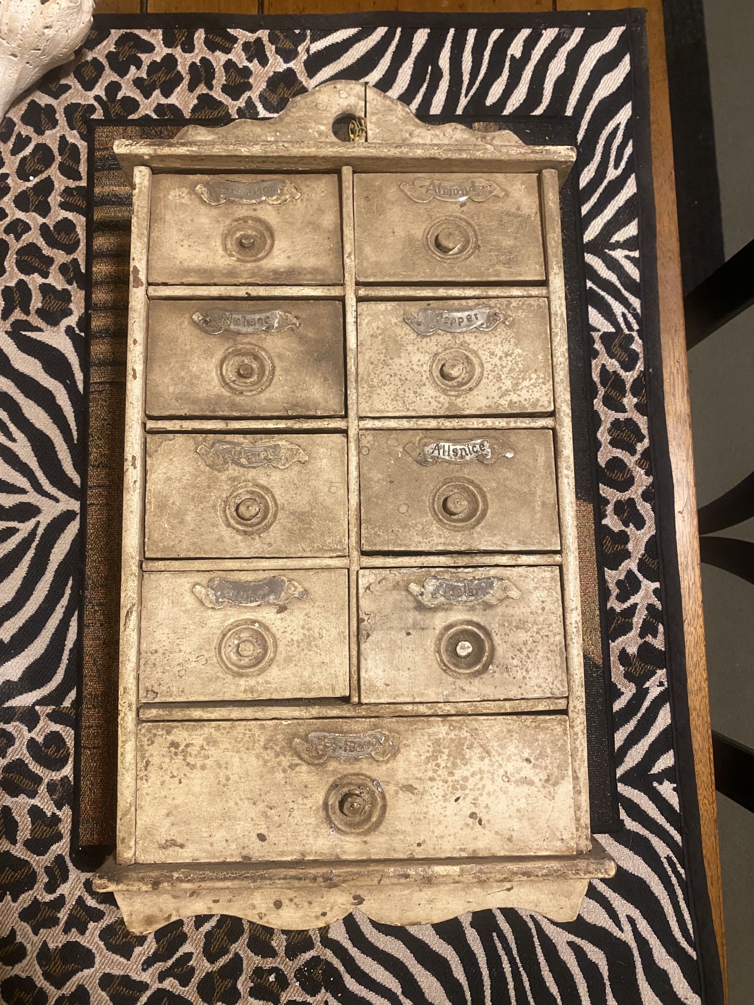 ANTIQUE SPICE CABINET 19”x10”