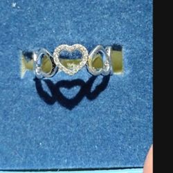 Vtg Tiffany  & Co. Open Heart 18k Gold/Diamonds Ring
