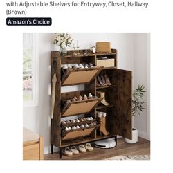 Wooden Shoe Rack 